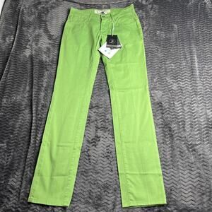 Tejido Italy Women Lime Green Straight Leg Pants Size 30 NWT Made in Italy